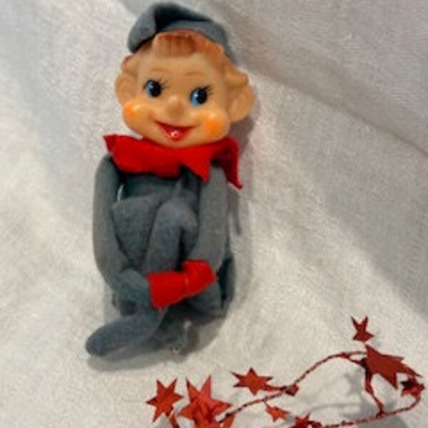 Vintage Elf Knee Hugging, Pixie, Ornament