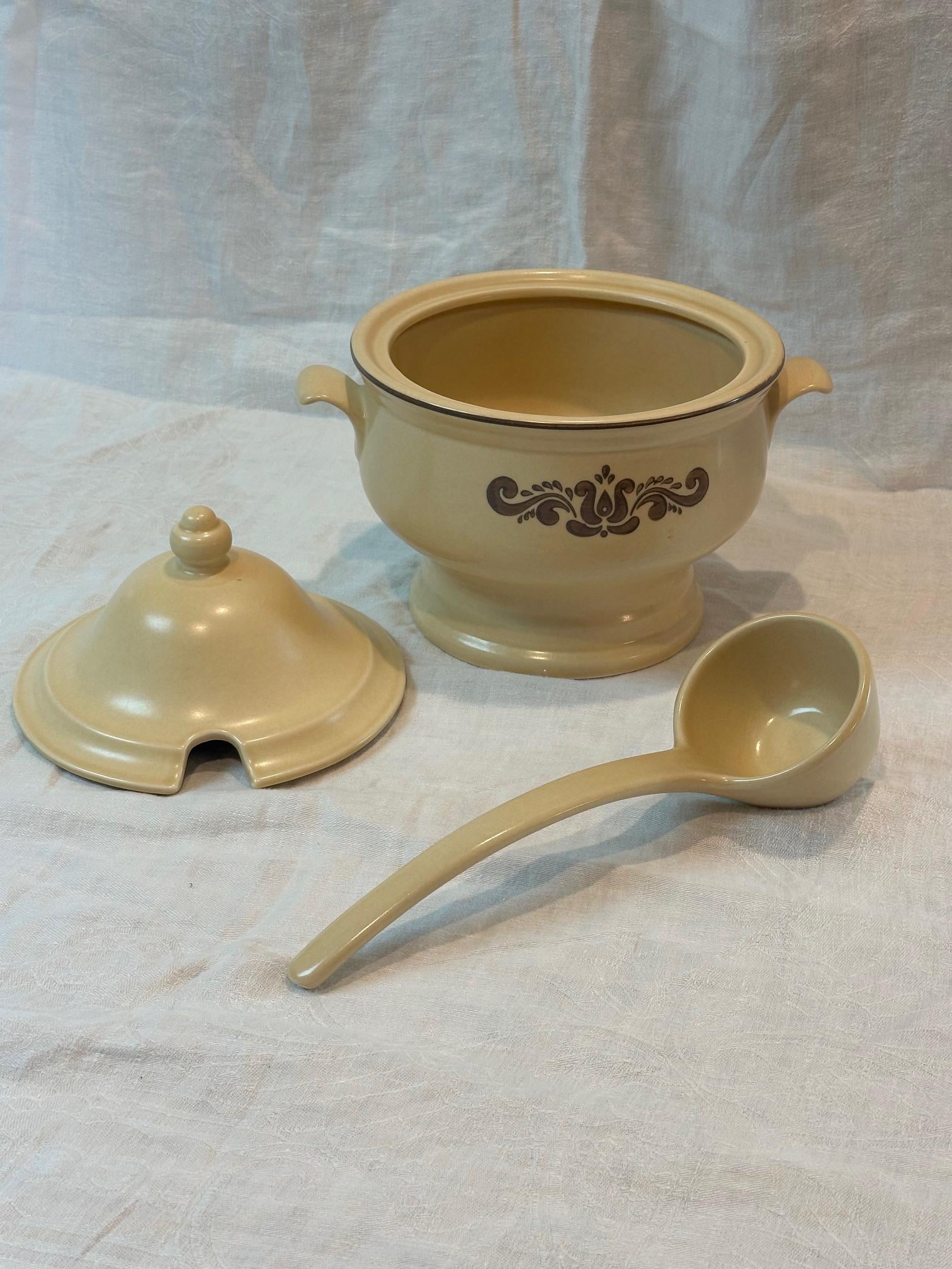 Vintage Pfaltzgraff Village Soup Tureen With Lid and Ladle
