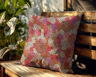 Aboriginal Fabric Cushion Covers | Warlu "Tracks" Design | Indigenous Decor | 18"/20" Made Australia