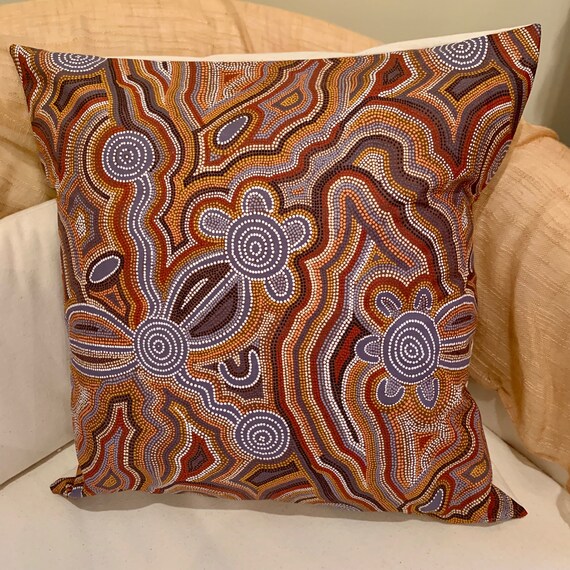 45cm Aboriginal Design Fabric Cushion Cover Throw Pillow Cover 18 Made