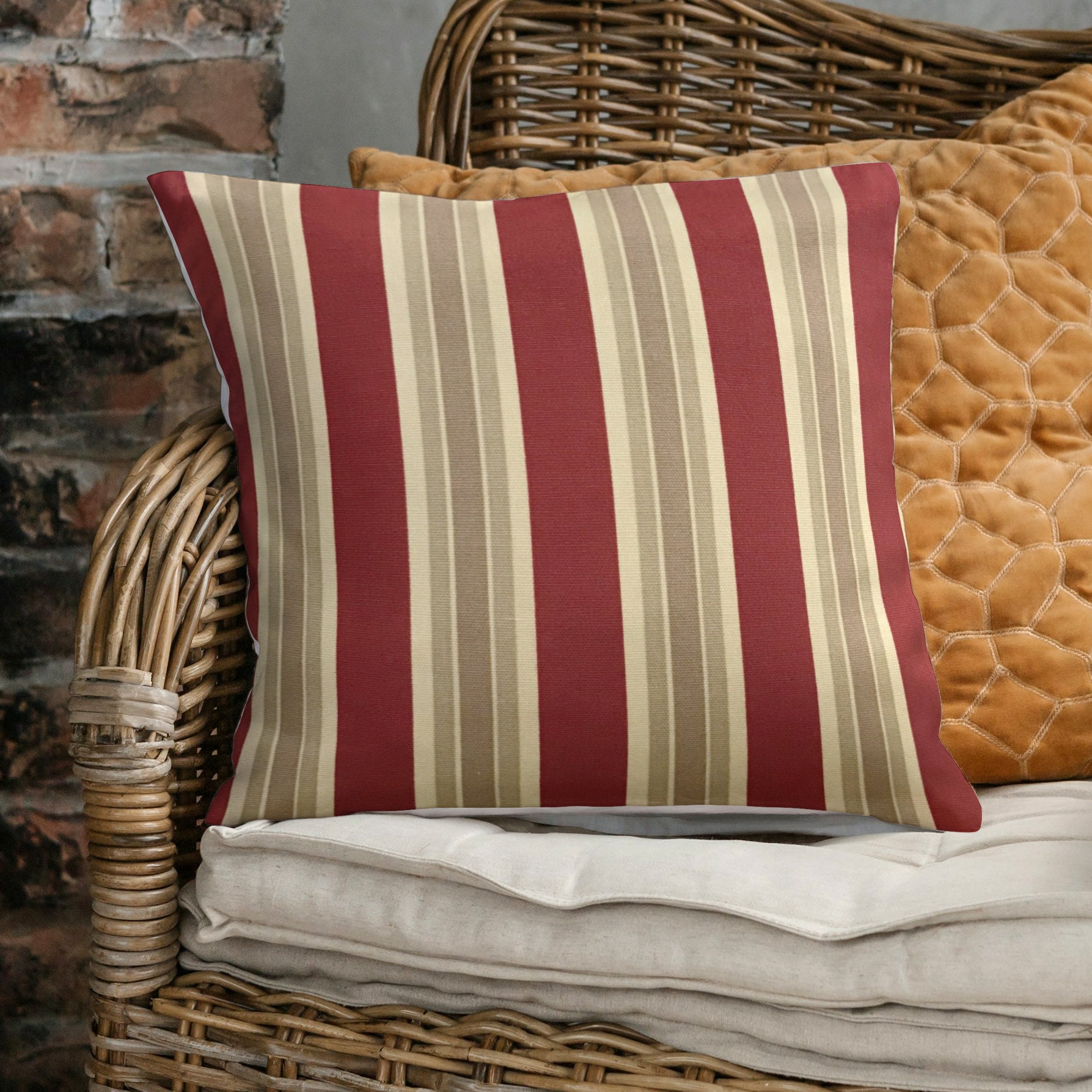 Cream and red cushions hotsell