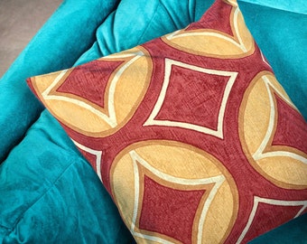 Gold Orange Moroccan Fabric Geometric Design Cushion Cover Pillow Throw. 14"-18". Made Australia