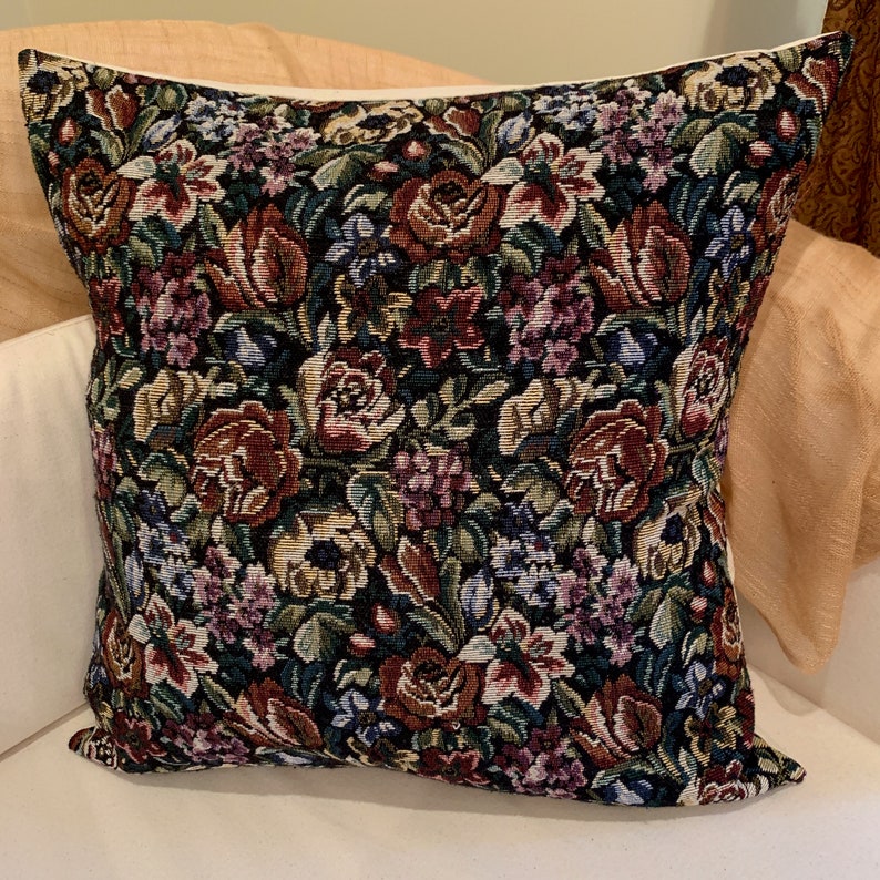 Vintage Floral Tapestry Thick Textured Upholstery Fabric Etsy