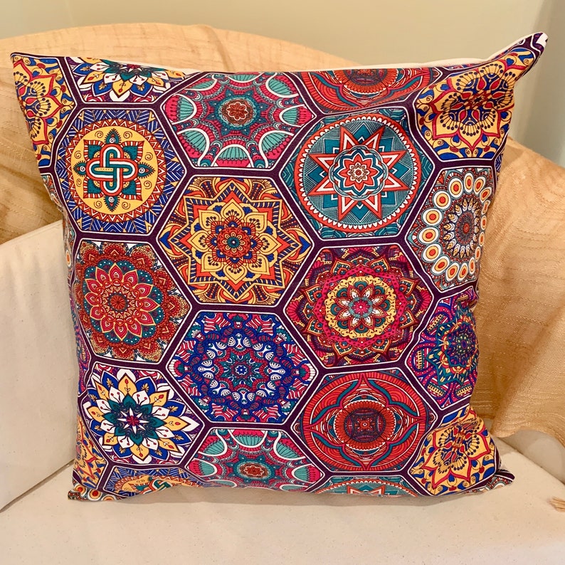 Moroccan Hexagonal Print Cushion Covers. Etsy