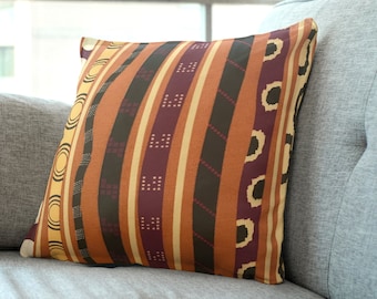 Aboriginal Striped Cushion Covers | Cotton & Canvas Throw Pillows | 14"/18" Made Australia