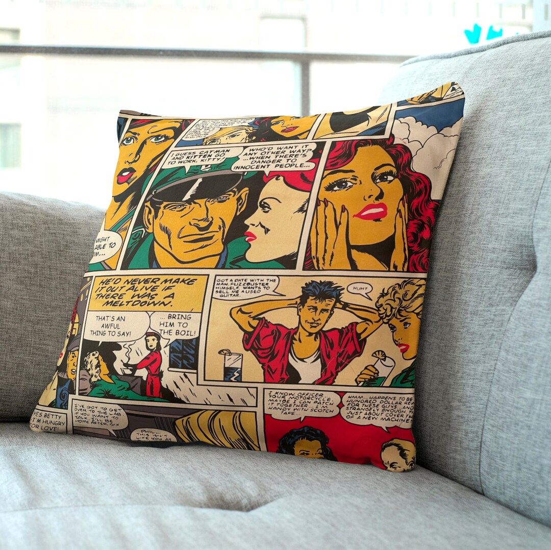 LAST ONE! Large Pictorial Cushion Cartoon Throw Pillow