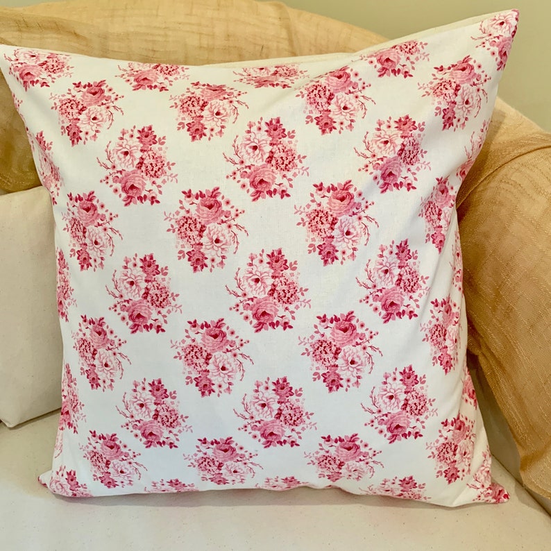 16 18 20 French Provincial Fabric Pink Floral Cushion Cover