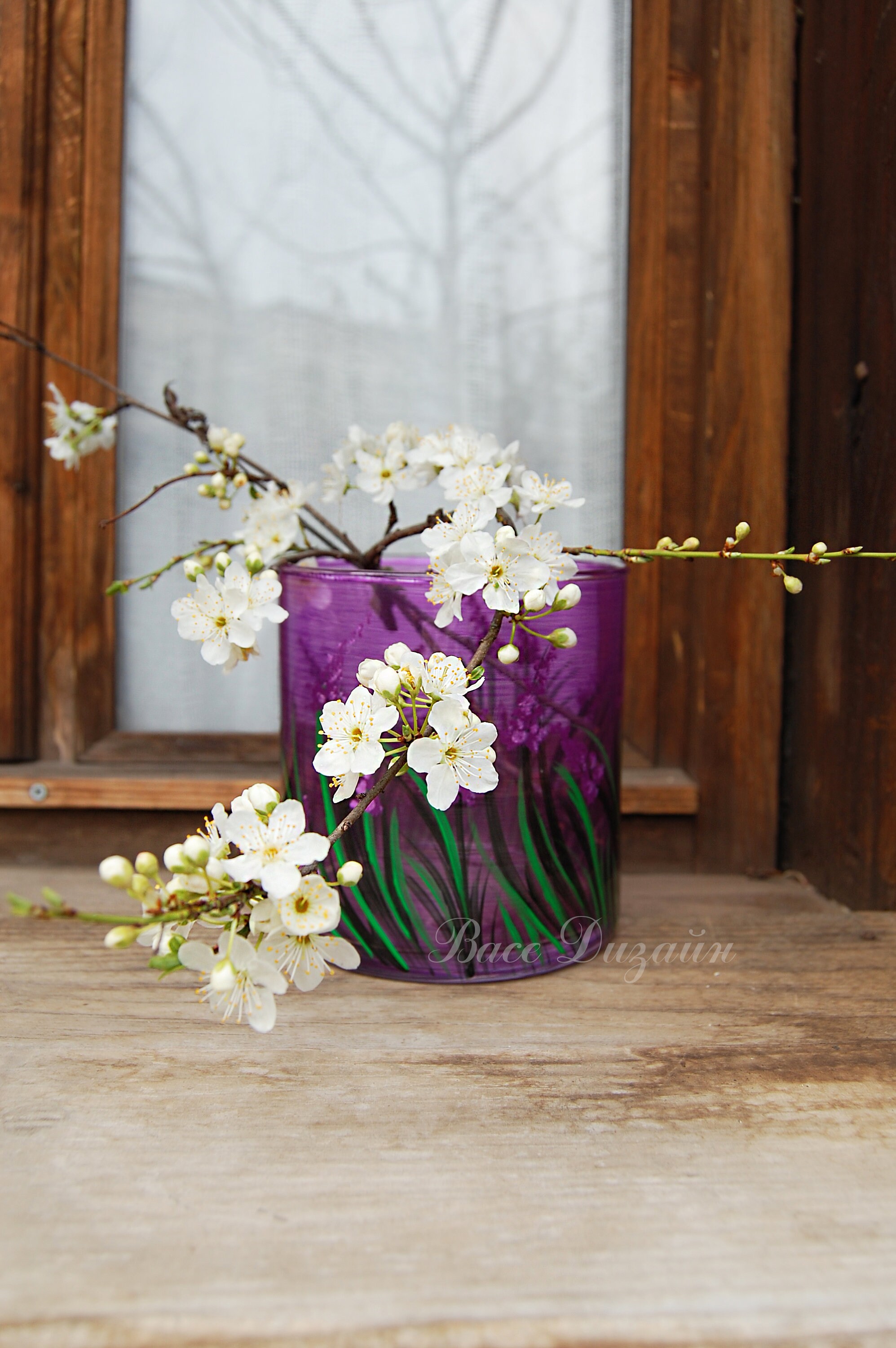 Vase en verre, vase lavande, vase découpage, vase papillon, récipient en  verre, cadeaux papillon, papillons, vase violet -  France