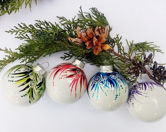 Hand-painted glass, Christmas balls, Glass decorations, Christmas balls, Christmas tree decorations, Hand Blown Glass Ornament