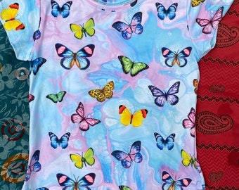 Butterfly tie dye effect t-shirt