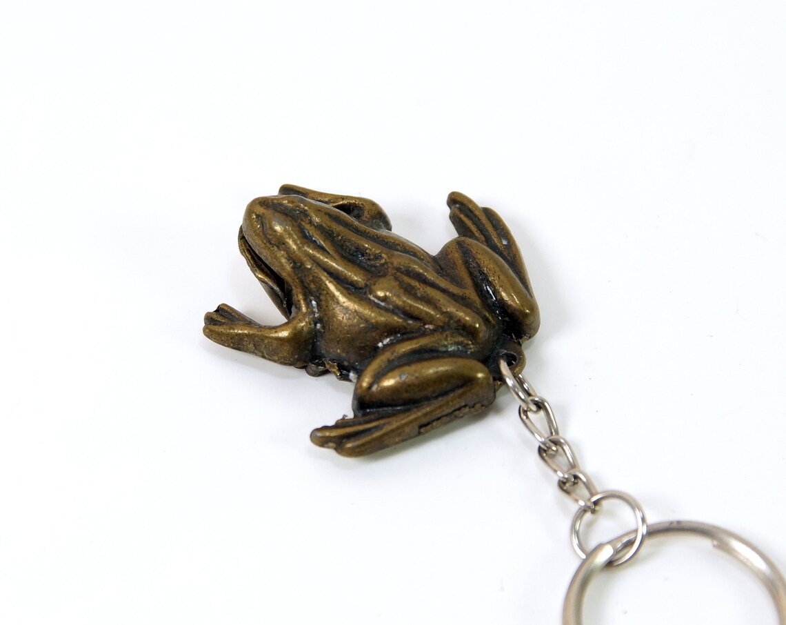 Vintage metal Frog Keychain. Funny vintage Keychain. Accessory Etsy