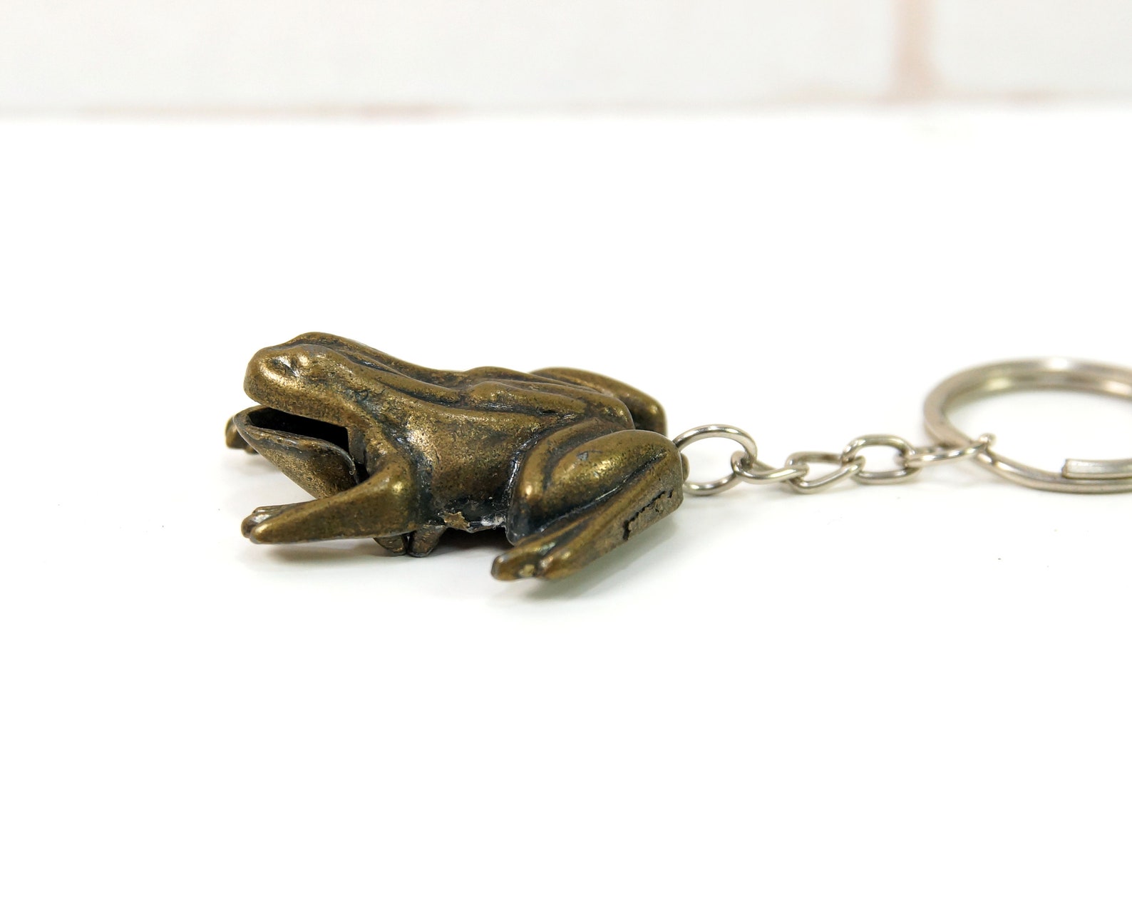 Vintage metal Frog Keychain. Funny vintage Keychain. Accessory Etsy