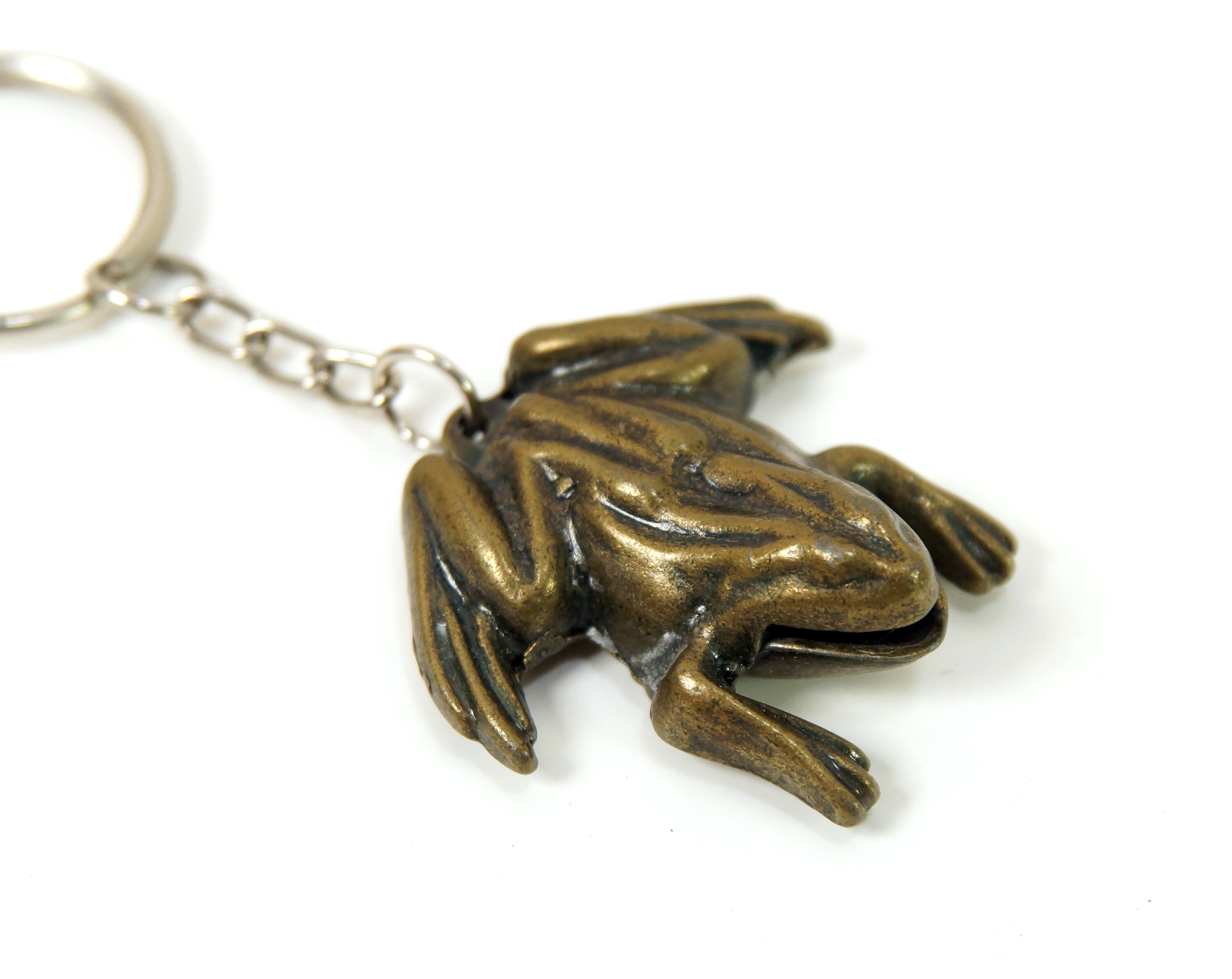 Vintage metal Frog Keychain. Funny vintage Keychain. Accessory Etsy