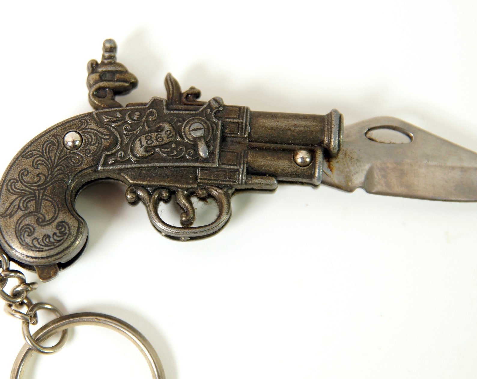 Vintage pocket knife key ring keychain retro pistol knife Etsy