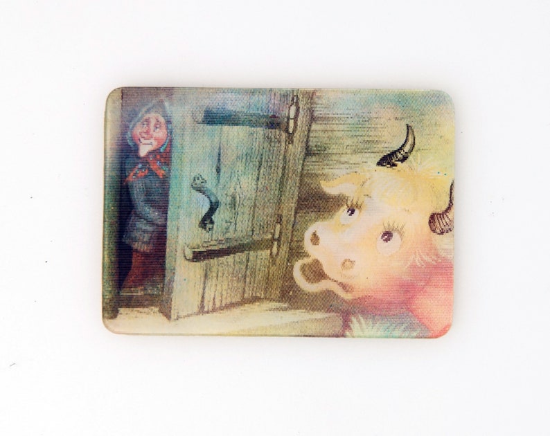 1991 animals and people Pocket Stereo Calendars 3D Soviet USSR Set of 2 Soviet Vintage Stereo Calendars Soviet Russian Cartoon Heroes