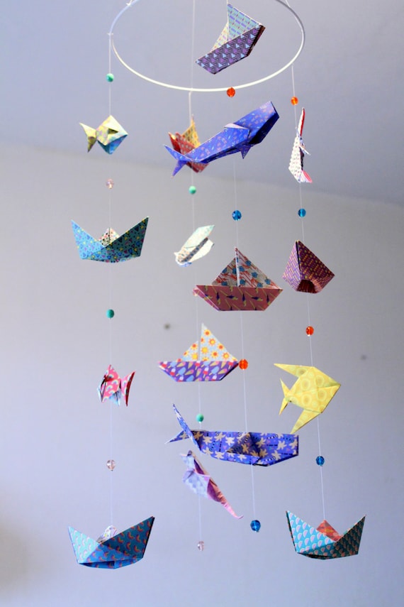 Mobile Baby Origami Sea and Ocean Marine Animals Fish - Etsy Mobile Baby Origami Sea and Ocean Marine Animals Fish - Etsy