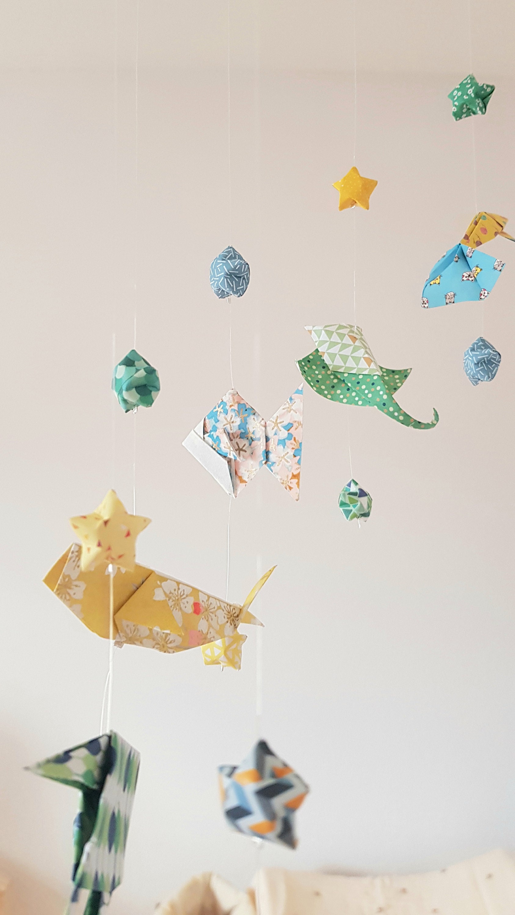 Mobile Origami Sea Marine Animals and Stars Green Blue - Etsy