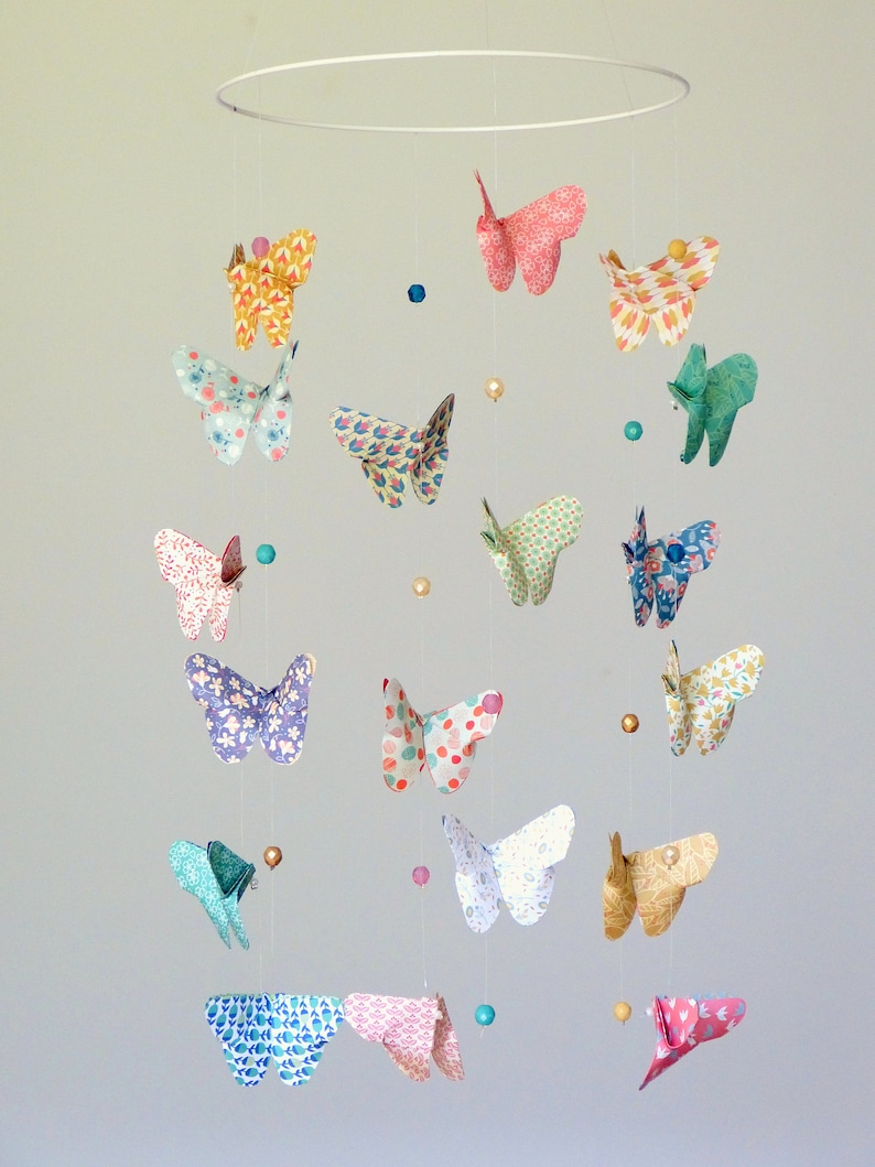 Mobile B b Origami Papillons Vert Rose Camel Blanc Bleu Etsy France mobile-b-b-origami-papillons-vert-rose-camel-blanc-bleu-etsy-france