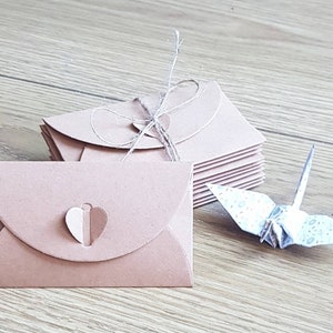 mini-cartes avec enveloppe cœur origami (différents modèles) carte et  enveloppe fait-main - Atelier et boutique «au c cédille»