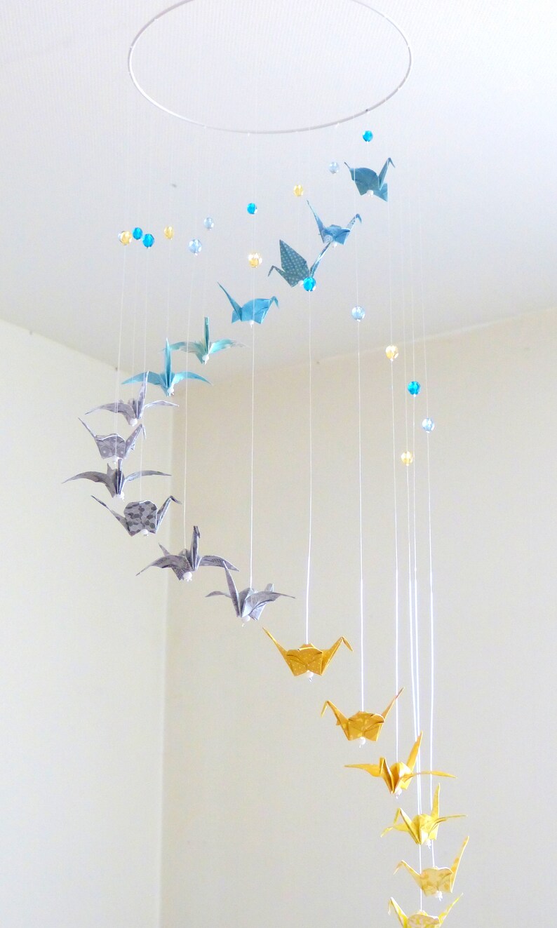 Origami Baby Mobile Spiral Paper Crane Mobile Origami Mobile Etsy