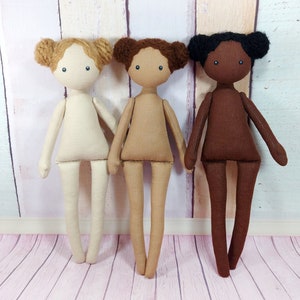Little 12&quot; stuffed rag doll without clothes handmade rag doll