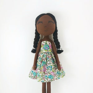 Black rag doll ballerina with embroidered face