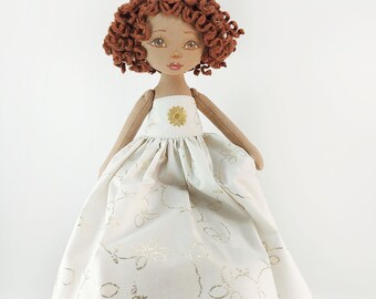 小さなテキスタイルプリンセス人形、妖精のラグドール手作り小さな