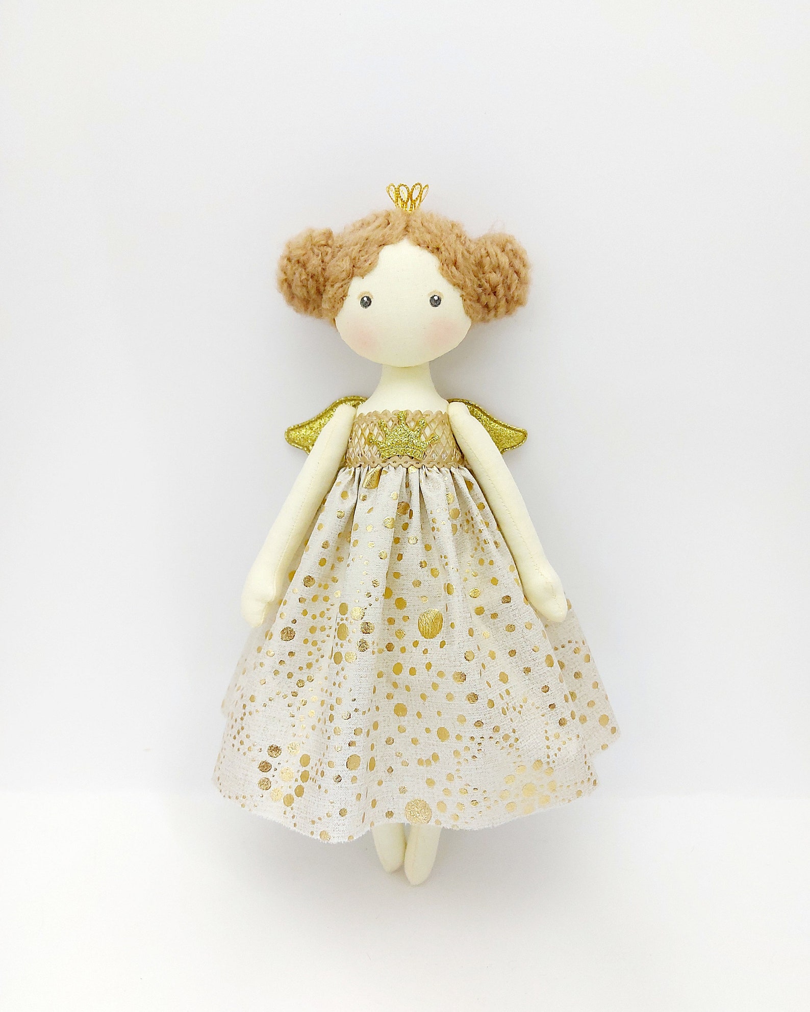 Handmade White Christmas Rag Doll Angel, Princess, Textile Doll Tilda ...