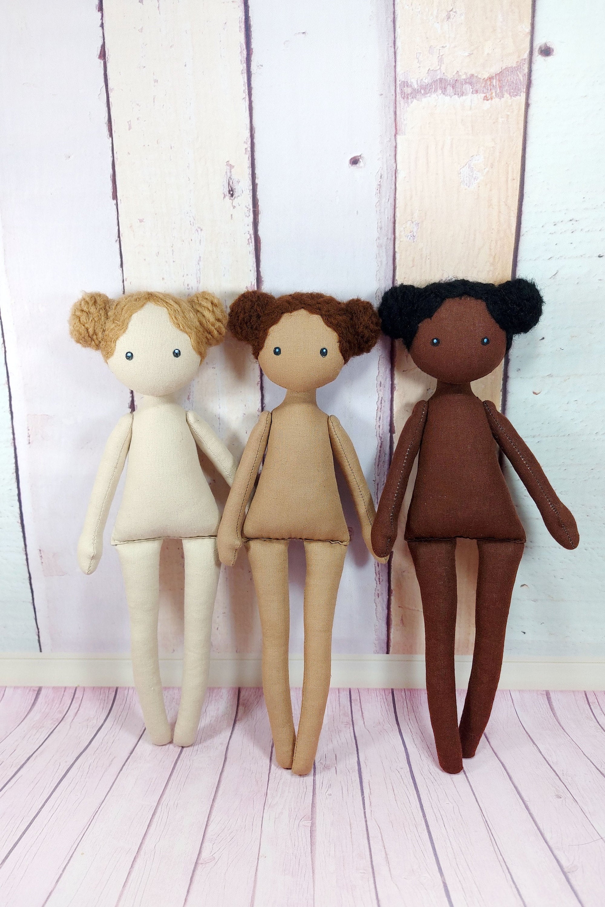 Little 12" stuffed rag doll without clothes handmade rag doll