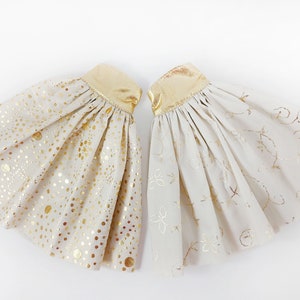 Vestido dorado de 12&quot;-13&quot; para muñeca princesa. Vestido de baile para muñeca de trapo de 12-13 pulgadas. Muñeca no incluida