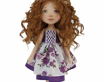 Rag Doll fairy 15 "princess with rufous hair Rag doll handmade soft doll,