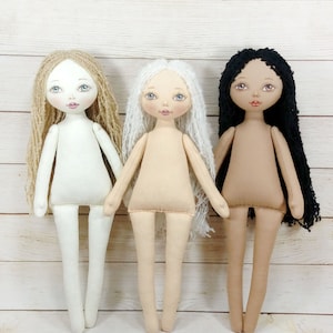 Little 12&quot; stuffed rag doll without clothes handmade rag doll
