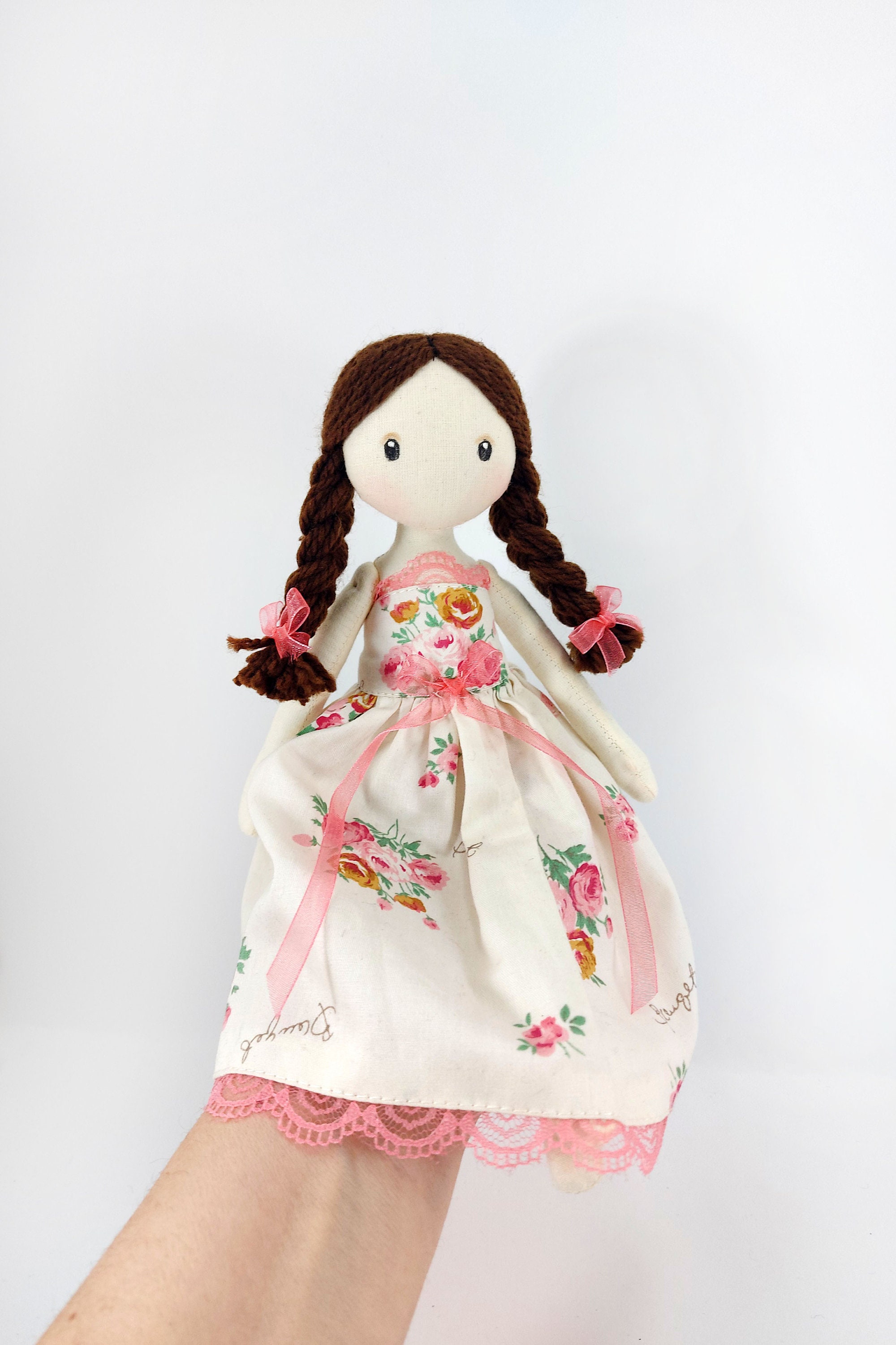 White Little Rag Doll Princess, Small Soft Doll, Textile Doll, Rag Doll 