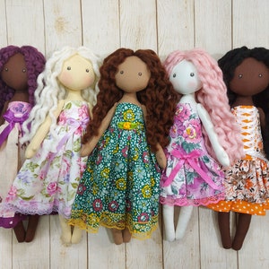 small rag doll with removable clothes, fairy Rag doll handmade Small soft doll, Tilda
