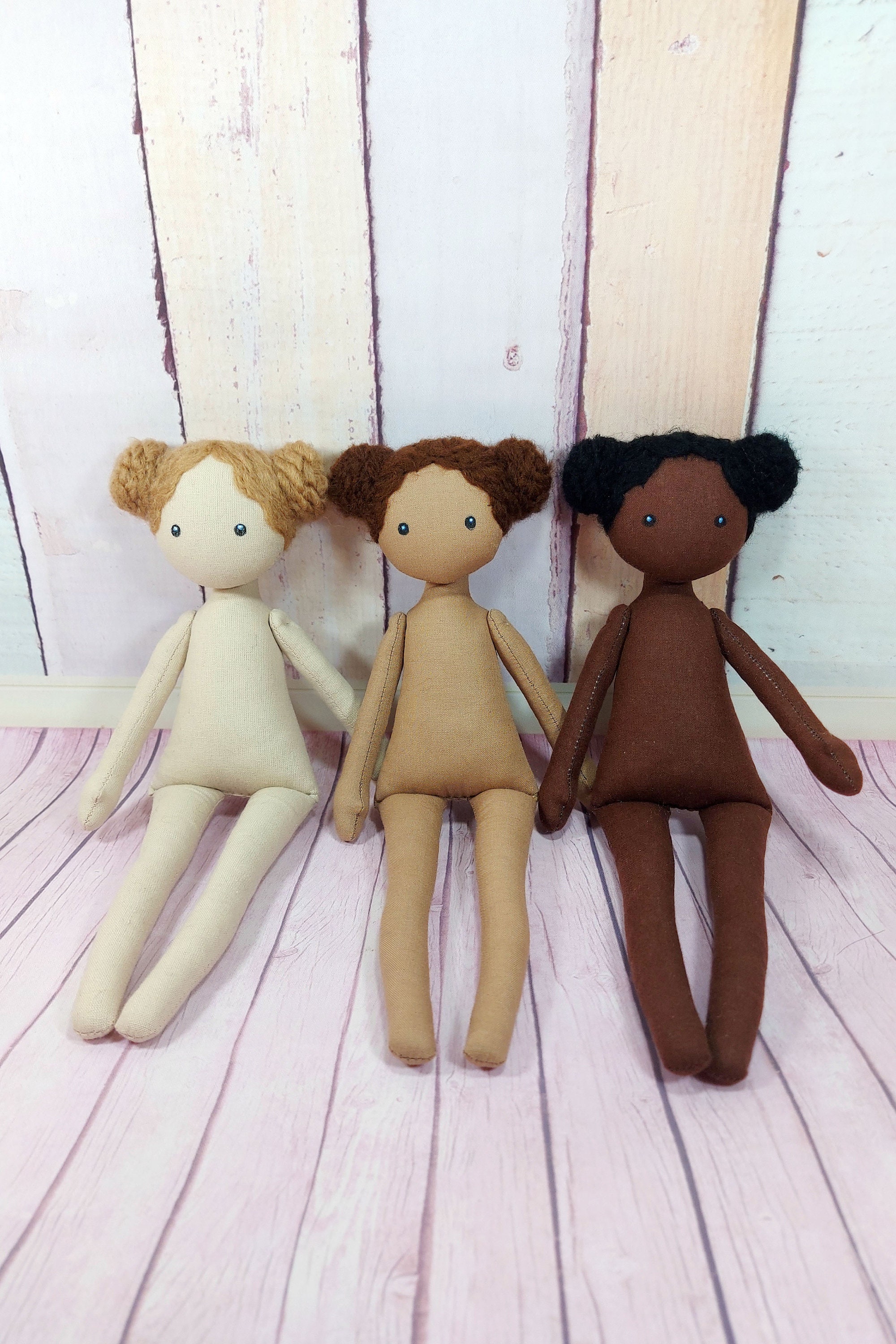 Little 12 Stuffed Rag Doll Without Clothes Handmade Rag Etsy