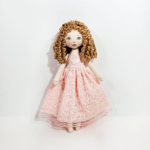 Little textile princess doll, fairy Rag doll handmade Small soft doll, Tilda
