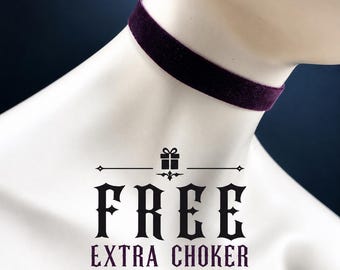 Velvet Choker Necklace  15 mm Elastic French ribbon