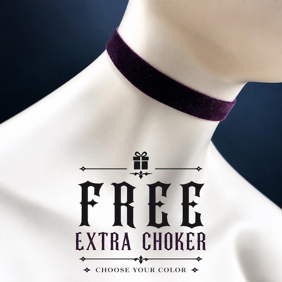 Velvet Choker Necklace 15 mm Elastic French ribbon