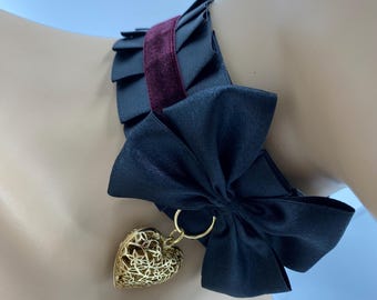 Choker with Heart Pendant and Bell Playful Kawaii Cosplay Accessory