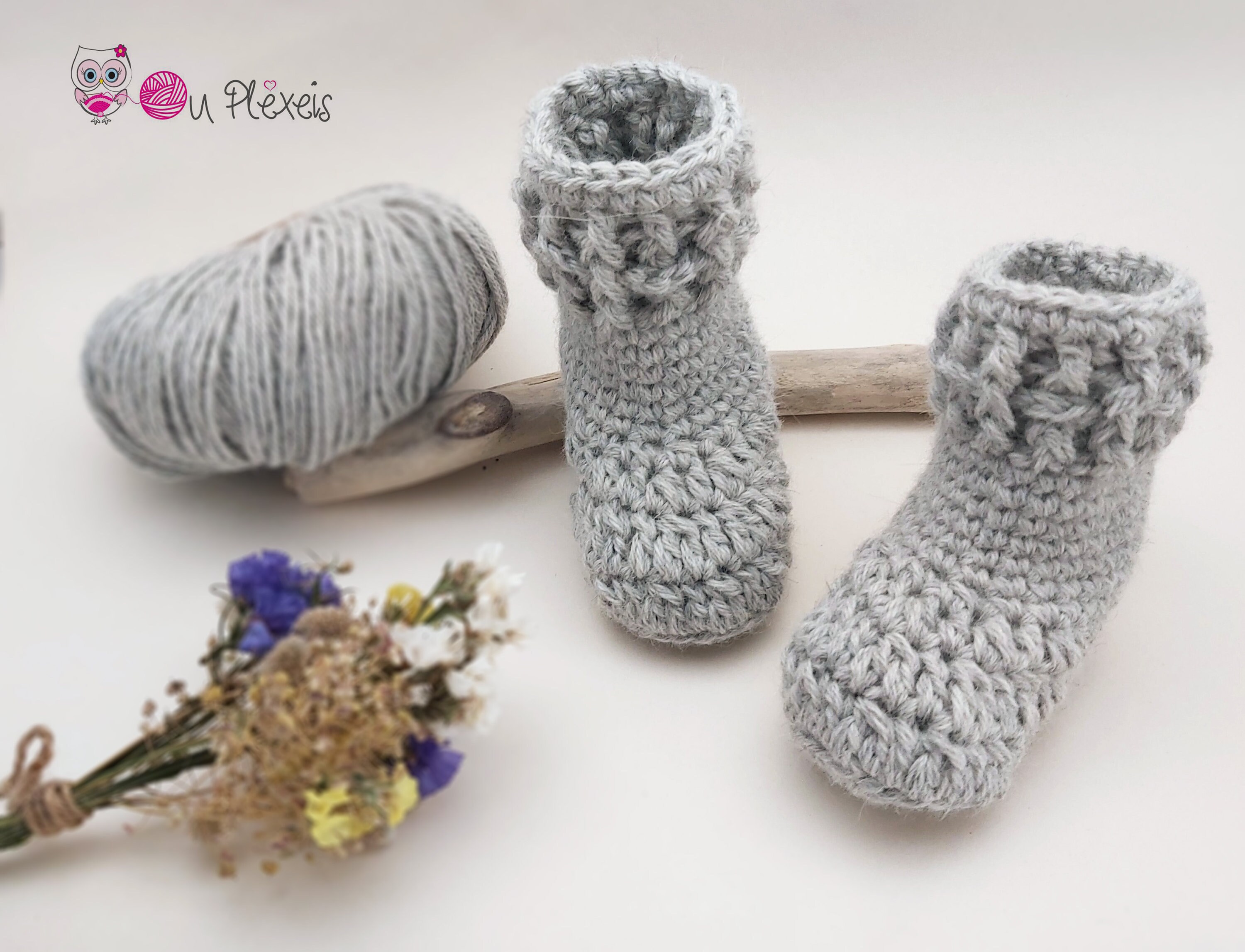 light gray booties