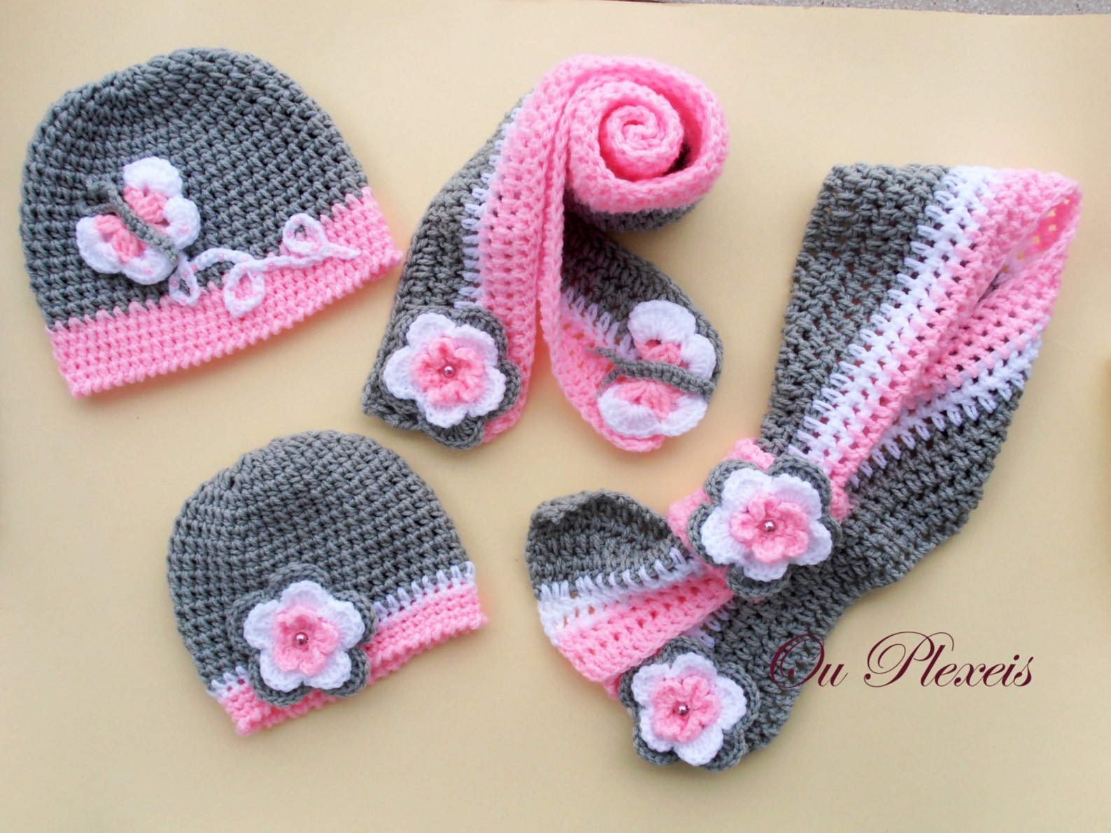 Crochet set hat and scarf crochet baby girl hat and scarf Etsy