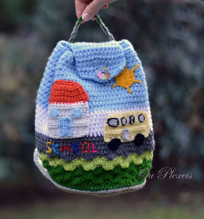 handmade bag Crochet kids bag crochet children backpack,crochet purse crochet kindergarten bag children bag handmade crochet backpack