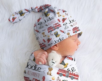 Firefighter Swaddle, Nurse Swaddle, Coworker Baby Gift, Ambulance swaddle Blanket, Newborn Photoshoot, Personalized Baby Swaddle, Custom