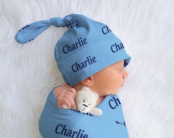 Baby Name Swaddle, Personalized Boy Swaddle, Going Home Outfit, Announcement Swaddle, Baptism Swaddle, Baby Shower Gift, Custom Infant Gift