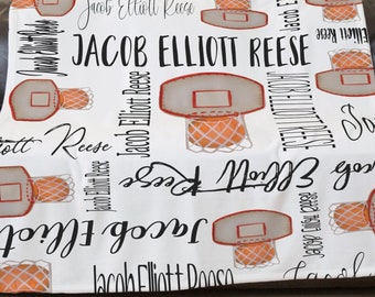 Basketball Baby Blankets, Custom Basketball Blanket, Personalized Baby Blanket Boy, New Dad Gift, Sport Baby Shower, Minky Baby Blanket