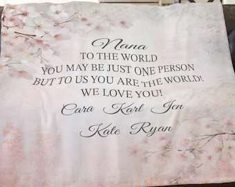 Mothers Day Gifts For Mom Blanket, Personalized Gift For Nana, Mother Blanket, Pregnant Mom Gift, Grandma Blanket, Customizable