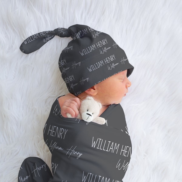 Name Swaddle, Personalized Swaddle Boy, Newborn Swaddle Blanket, Custom Baby Swaddle, Baby Boy Swaddle, Baby Shower Gift, Hospital Swaddle