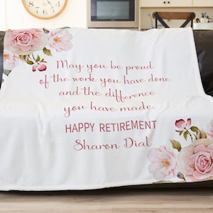 Personalized Retirement Blanket, Retirement Gift For Her, Custom Retirement Gift, Retirement Gift Ideas For Women, Doctor Retirement Gifts,