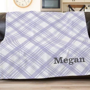 Plaid Throw Blanket, Personalized Blanket Adult, Custom Kid Blanket, Toddler Nap Blanket, Teenage Birthday, Last Name Decor, Couch Blanket