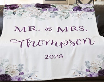 Personalized Wedding Blanket, Anniversary blanket, Engagement Blanket, Future Mrs Gift, Mr Mrs Blanket, Bridal Shower Blanket, Custom Gift